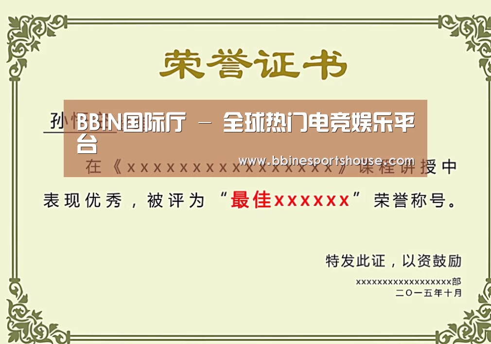 BBIN登录荣誉证书二(图1)